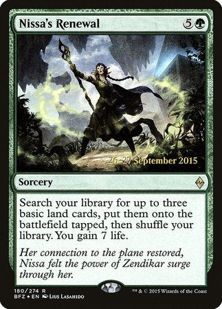 Nissa's Renewal [Battle for Zendikar Promos] | GnG Games