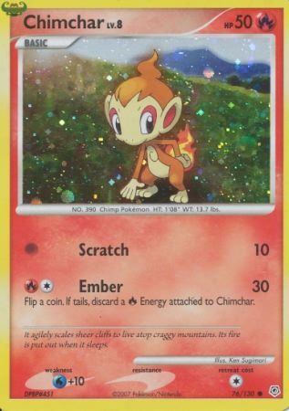 Chimchar (76/130) (Cosmos Holo) [Diamond & Pearl: Base Set] | GnG Games