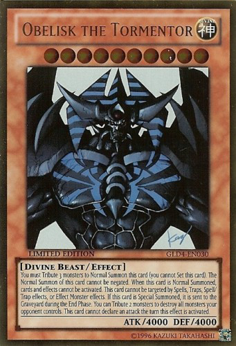 Obelisk the Tormentor [GLD4-EN030] Gold Rare | GnG Games