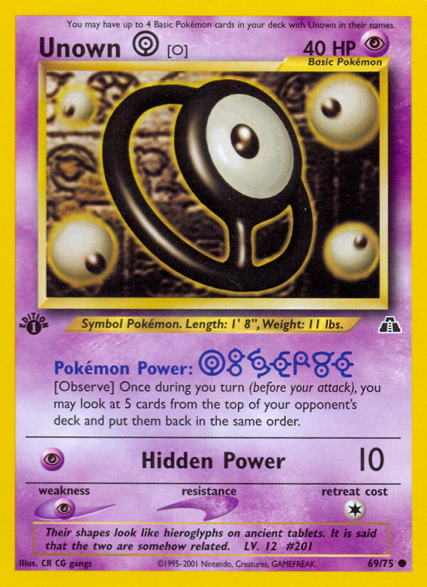 Unown [O] (69/75) [Neo Discovery 1st Edition] | GnG Games