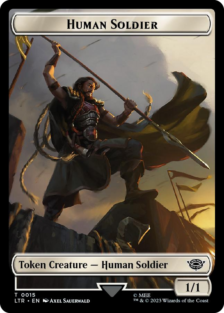 Human Soldier (0015) // Food (0023) Double-Sided Token (Surge Foil) [The Lord of the Rings: Tales of Middle-Earth Tokens] | GnG Games