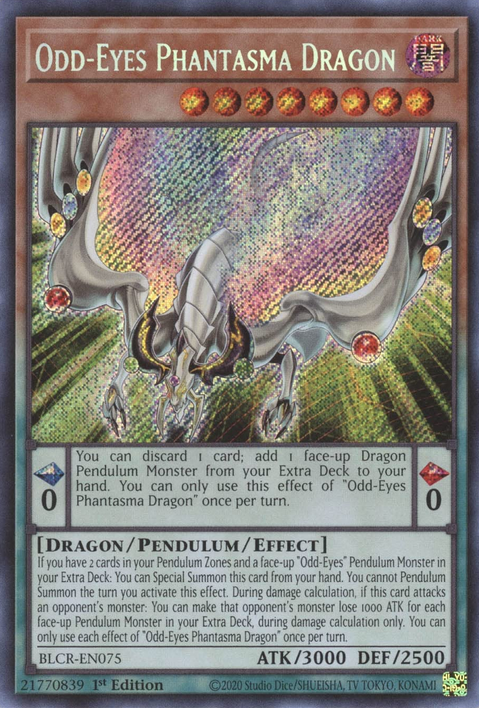 Odd-Eyes Phantasma Dragon [BLCR-EN075] Secret Rare | GnG Games