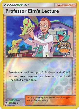 Professor Elm's Lecture (188/214) (Regional Championship Promo Staff) [Sun & Moon: Lost Thunder] | GnG Games