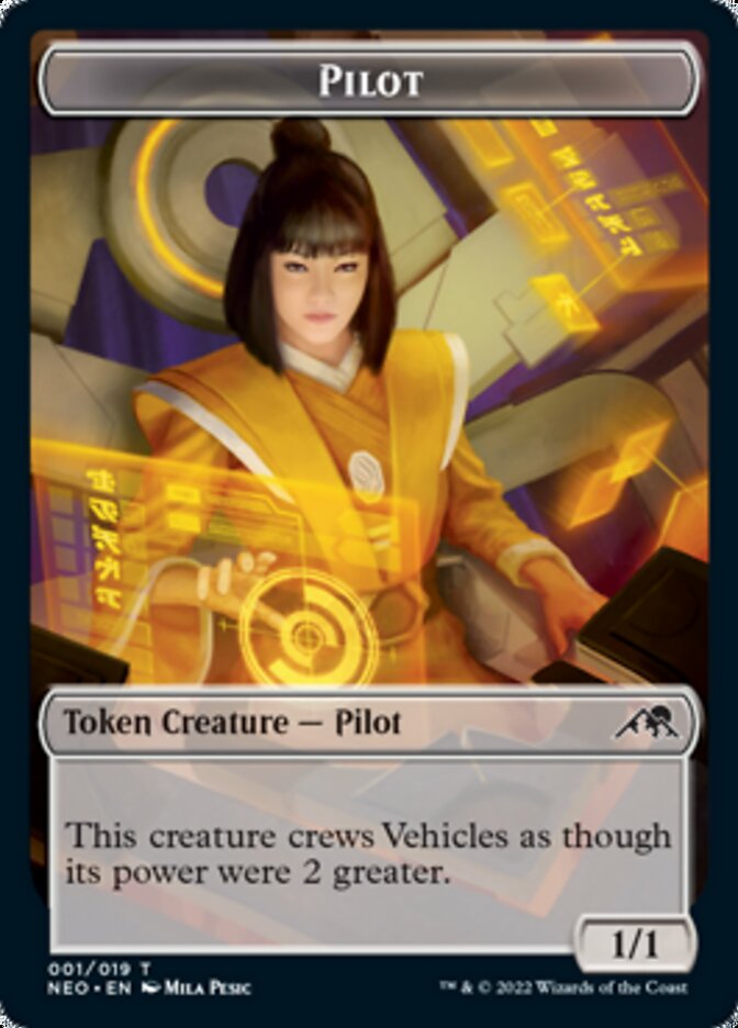 Spirit (002) // Pilot Double-sided Token [Kamigawa: Neon Dynasty Tokens] | GnG Games