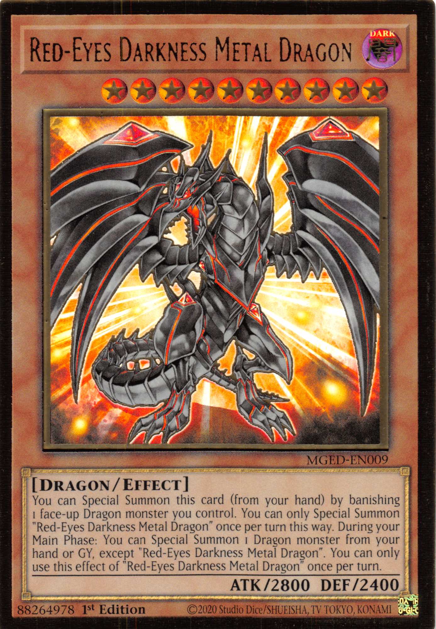 Red-Eyes Darkness Metal Dragon [MGED-EN009] Gold Rare | GnG Games