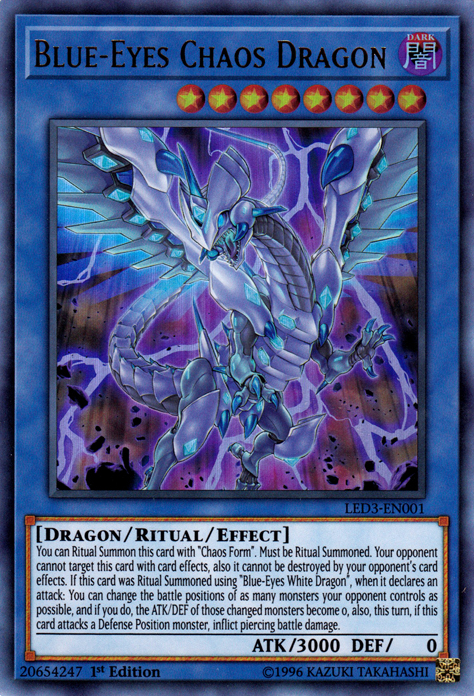 Blue-Eyes Chaos Dragon [LED3-EN001] Ultra Rare | GnG Games