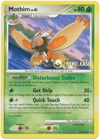 Mothim (42/100) (Prerelease Promo) [Diamond & Pearl: Black Star Promos] | GnG Games
