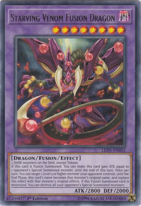 Starving Venom Fusion Dragon [LED5-EN052] Rare | GnG Games