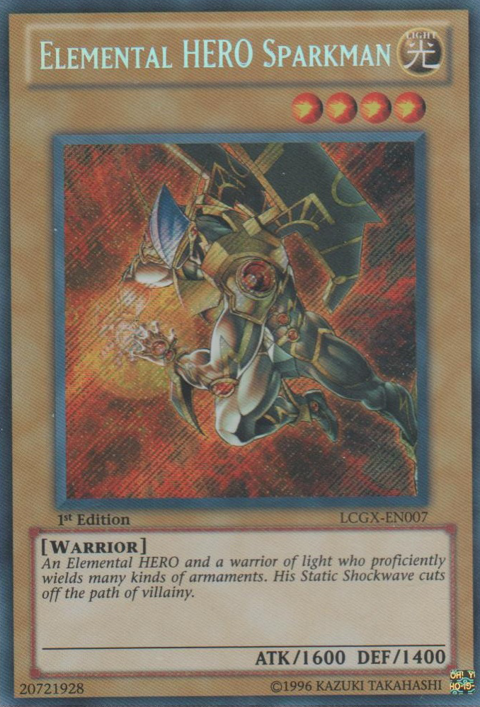 Elemental HERO Sparkman (Alternate Art) [LCGX-EN007] Secret Rare | GnG Games