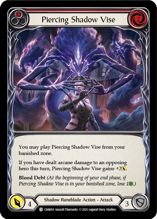 Piercing Shadow Vise (Red) [CHN010] (Monarch Chane Blitz Deck) | GnG Games