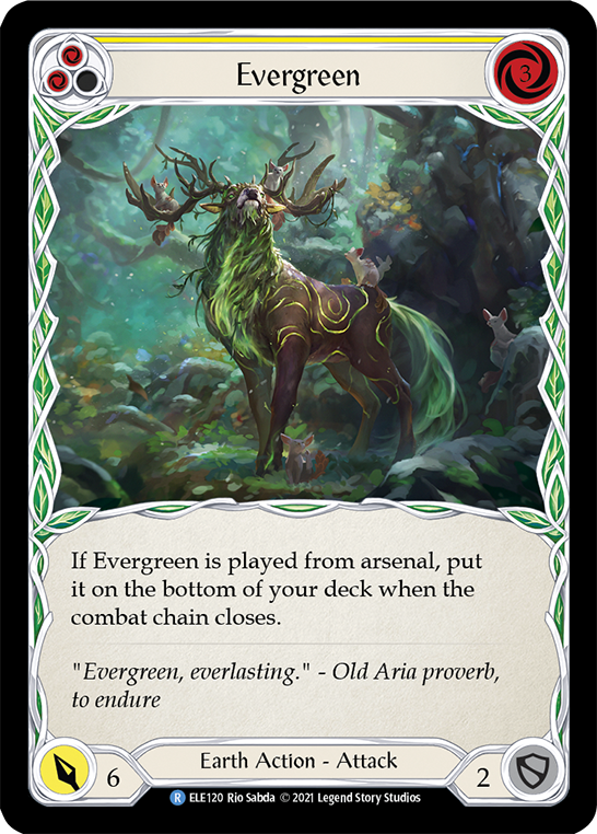 Evergreen (Yellow) [ELE120] (Tales of Aria)  1st Edition Rainbow Foil | GnG Games