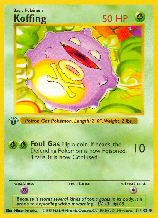 Koffing (51/102) (Shadowless) [Base Set 1st Edition] | GnG Games