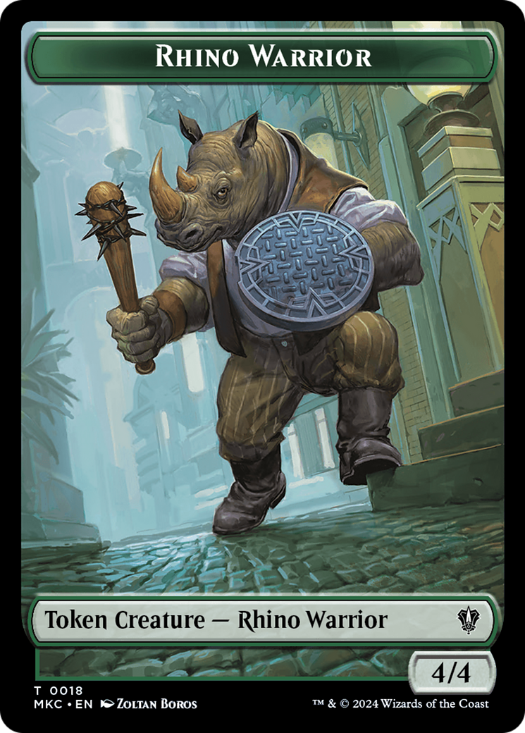 Thopter // Rhino Warrior Double-Sided Token [Murders at Karlov Manor Commander Tokens] | GnG Games