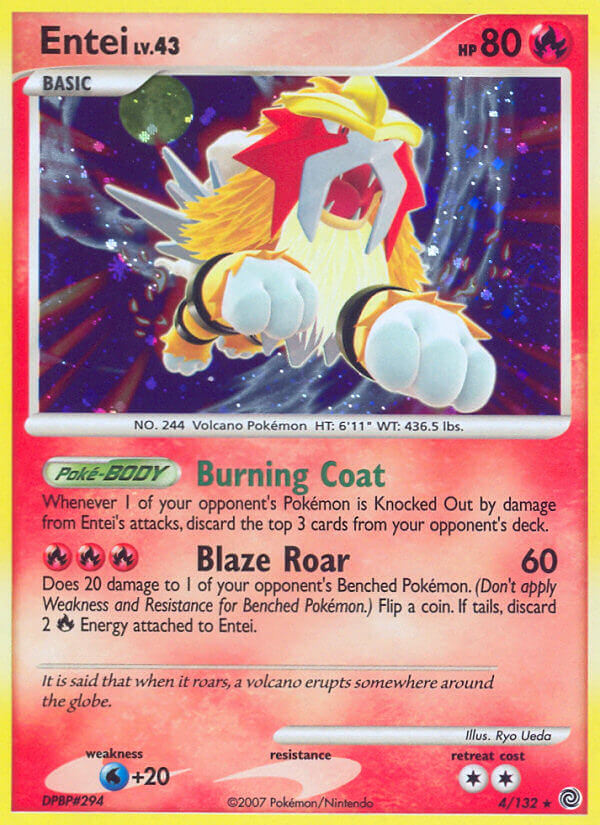 Entei (4/132) (Cracked Ice Holo) [Diamond & Pearl: Secret Wonders] | GnG Games