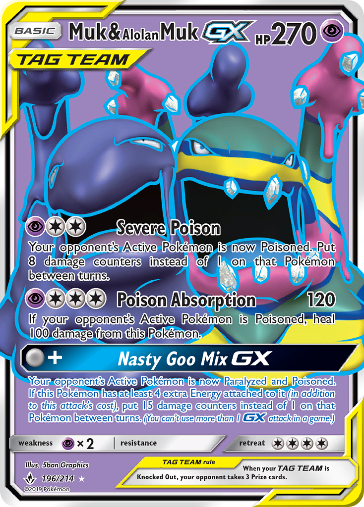 Muk & Alolan Muk GX (196/214) [Sun & Moon: Unbroken Bonds] | GnG Games