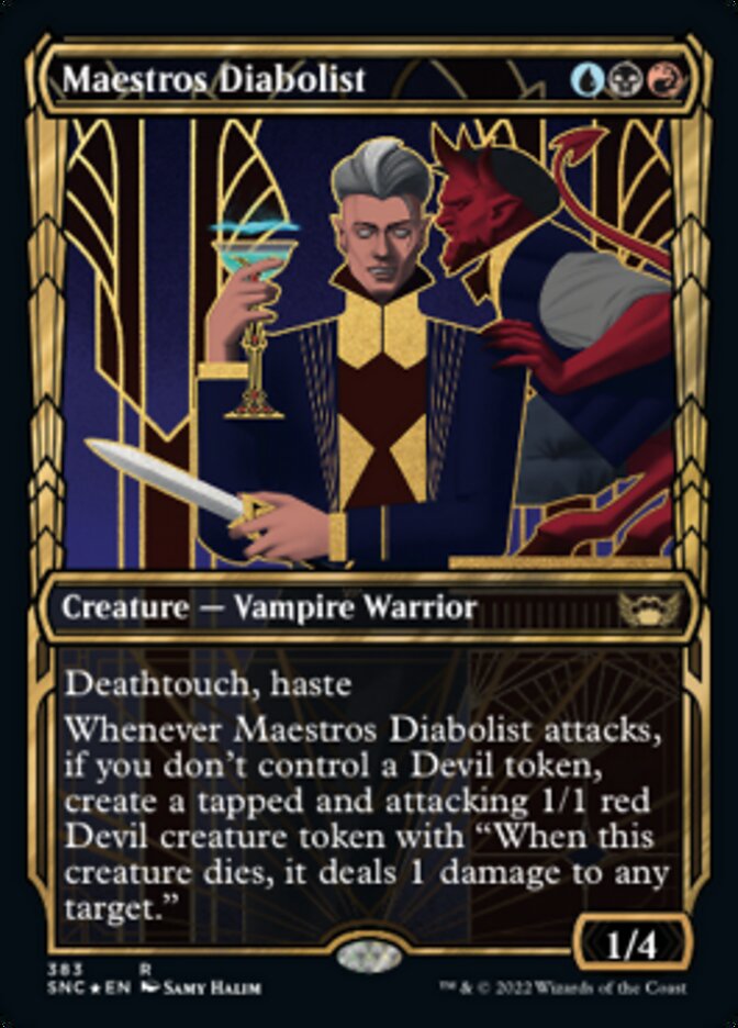 Maestros Diabolist (Showcase Golden Age Gilded Foil) [Streets of New Capenna] | GnG Games