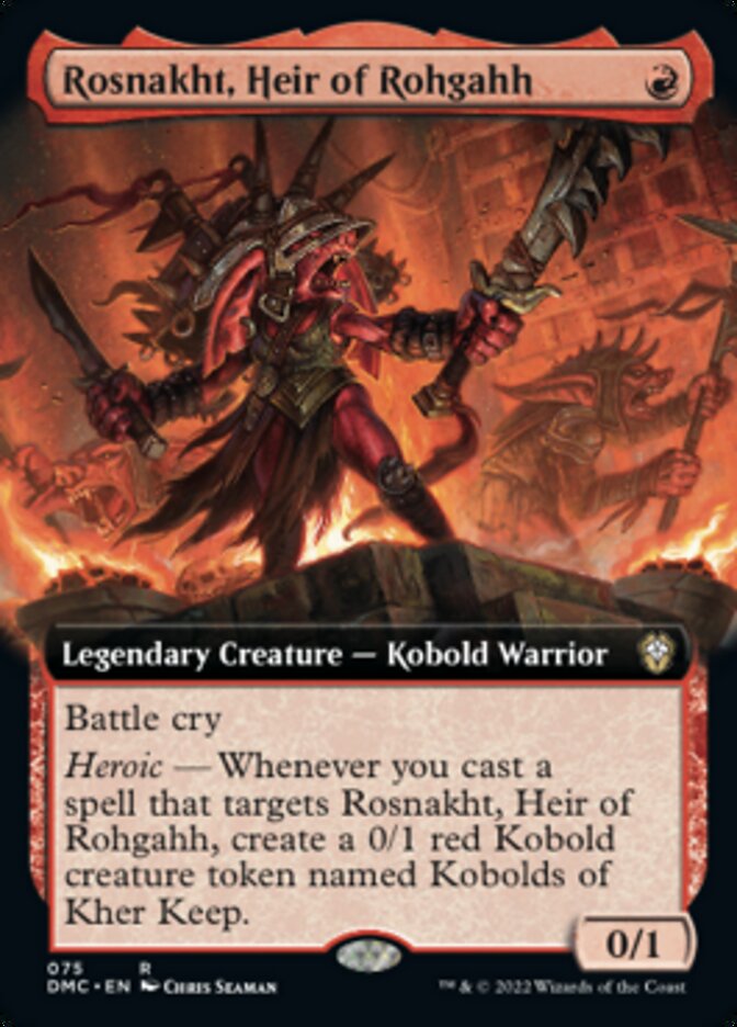 Rosnakht, Heir of Rohgahh (Extended Art) [Dominaria United Commander] | GnG Games