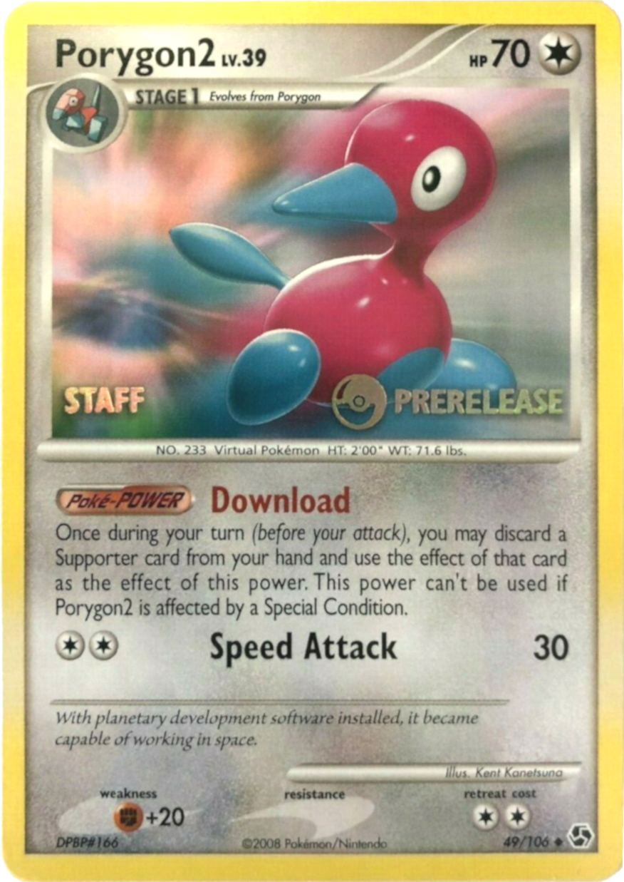 Porygon2 (49/106) (Staff Prerelease Promo) [Diamond & Pearl: Black Star Promos] | GnG Games