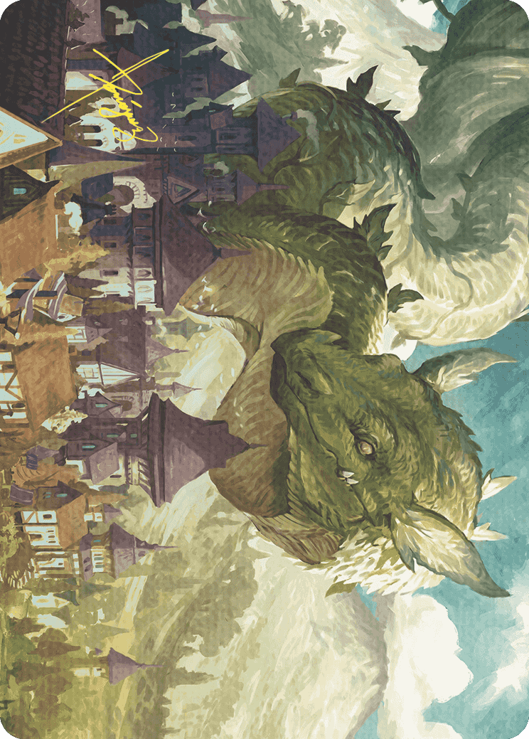 Beanstalk Wurm Art Card (Gold-Stamped Signature) [Wilds of Eldraine Art Series] | GnG Games