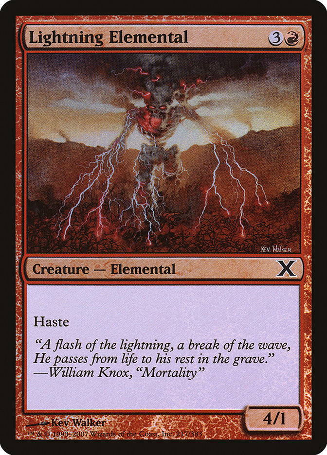 Lightning Elemental (Premium Foil) [Tenth Edition] | GnG Games