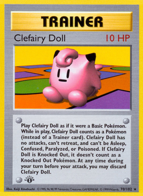 Clefairy Doll (70/102) (Shadowless) [Base Set 1st Edition] | GnG Games