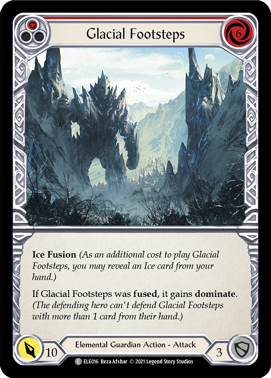 Glacial Footsteps (Red) [ELE016] (Tales of Aria)  1st Edition Rainbow Foil | GnG Games