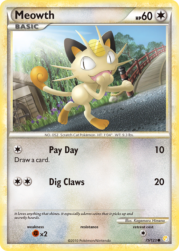 Meowth (75/123) [HeartGold & SoulSilver: Base Set] | GnG Games