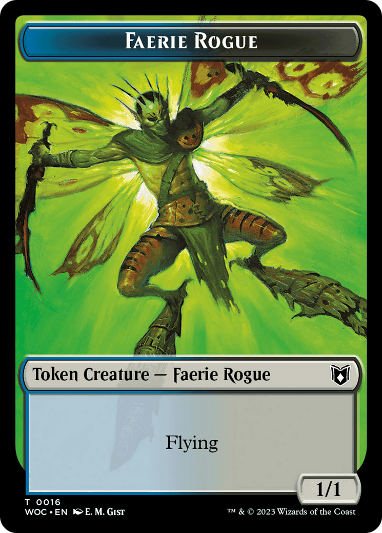 Faerie Rogue // Faerie (0016) Double-Sided Token [Wilds of Eldraine Commander Tokens] | GnG Games