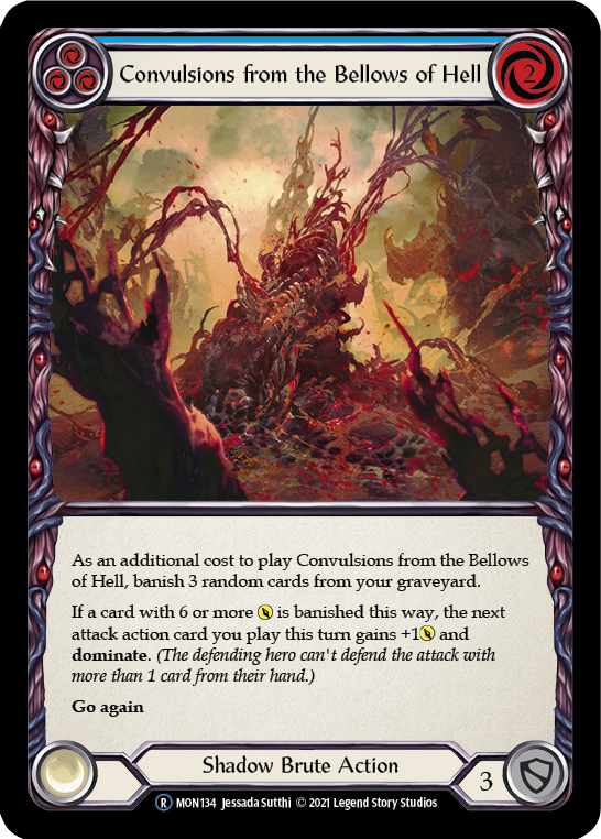 Convulsions from the Bellows of Hell (Blue) (Rainbow Foil) [U-MON134-RF] Unlimited Edition Rainbow Foil | GnG Games