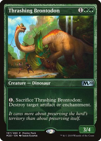 Thrashing Brontodon [Core Set 2020 Promos] | GnG Games