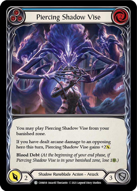 Piercing Shadow Vise (Blue) [CHN018] (Monarch Chane Blitz Deck) | GnG Games