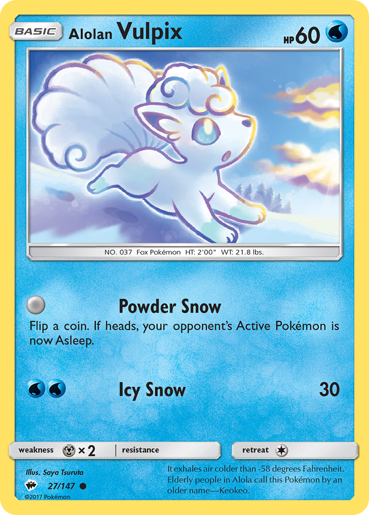 Alolan Vulpix (27/147) [Sun & Moon: Burning Shadows] | GnG Games