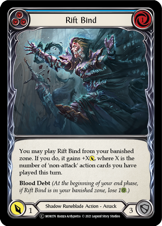 Rift Bind (Blue) (Rainbow Foil) [U-MON176-RF] Unlimited Edition Rainbow Foil | GnG Games