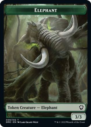 Elephant // Treasure Double-sided Token [Dominaria United Commander Tokens] | GnG Games