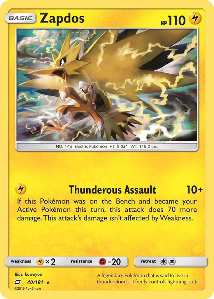 Zapdos (40/181) (Theme Deck Exclusive) [Sun & Moon: Team Up] | GnG Games