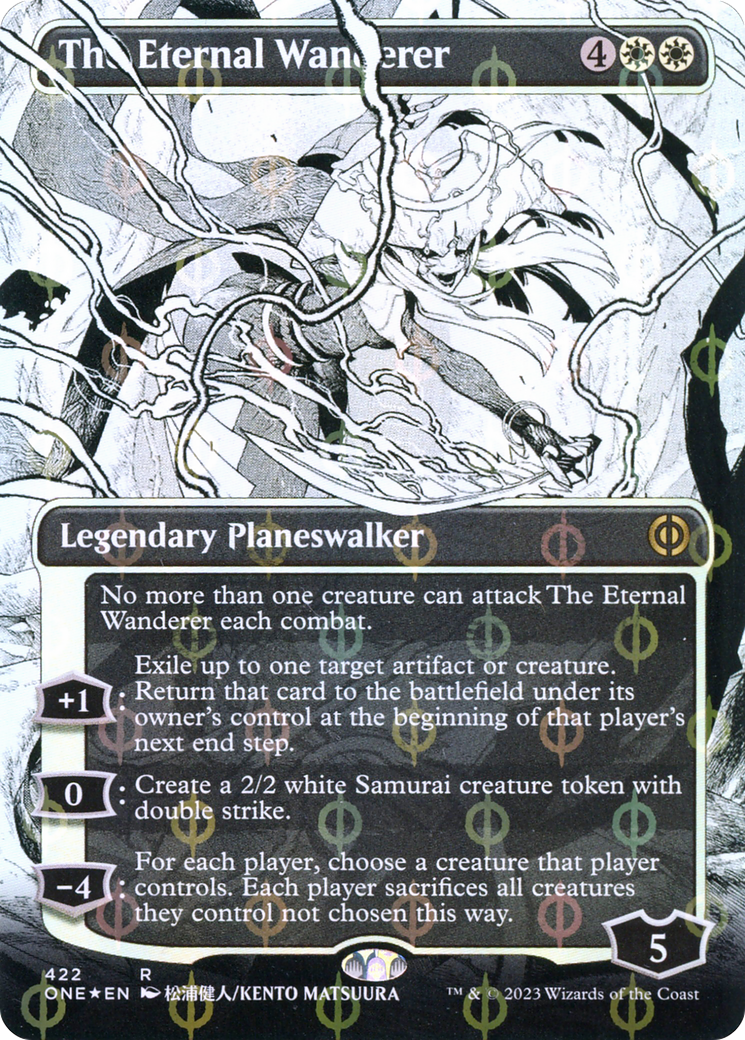 The Eternal Wanderer (Borderless Manga Step-and-Compleat Foil) [Phyrexia: All Will Be One] | GnG Games