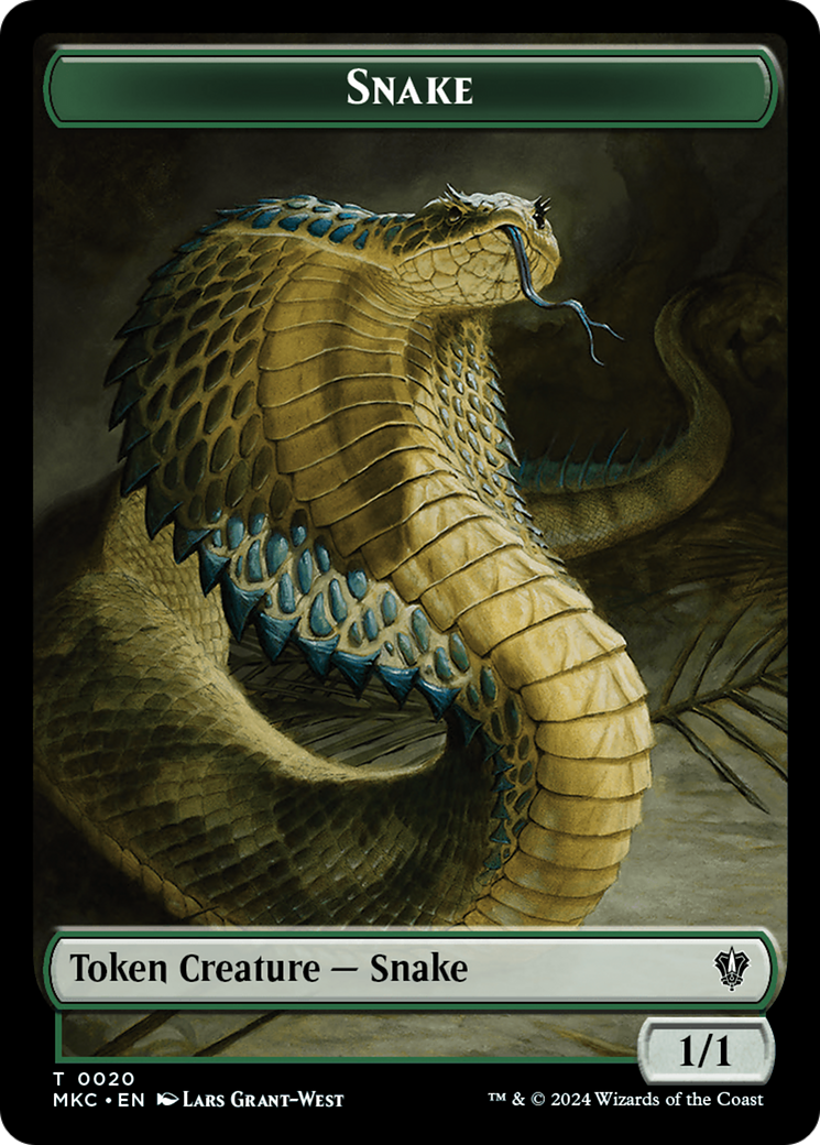 Snake // Morph Double-Sided Token [Murders at Karlov Manor Commander Tokens] | GnG Games