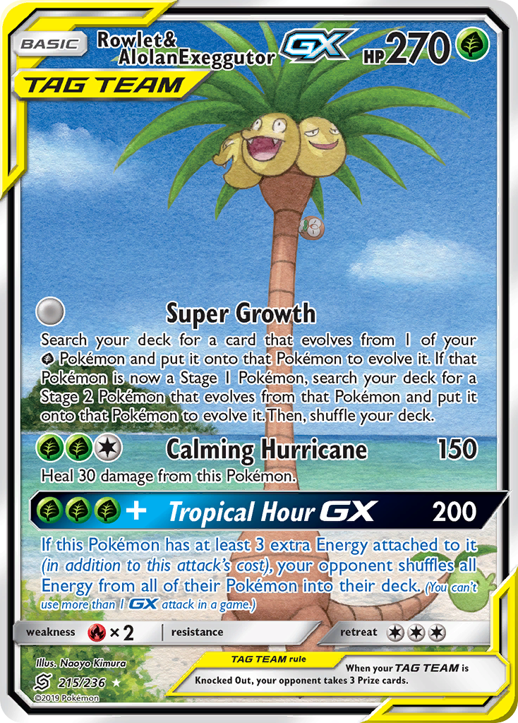 Rowlet & Alolan Exeggutor GX (215/236) [Sun & Moon: Unified Minds] | GnG Games