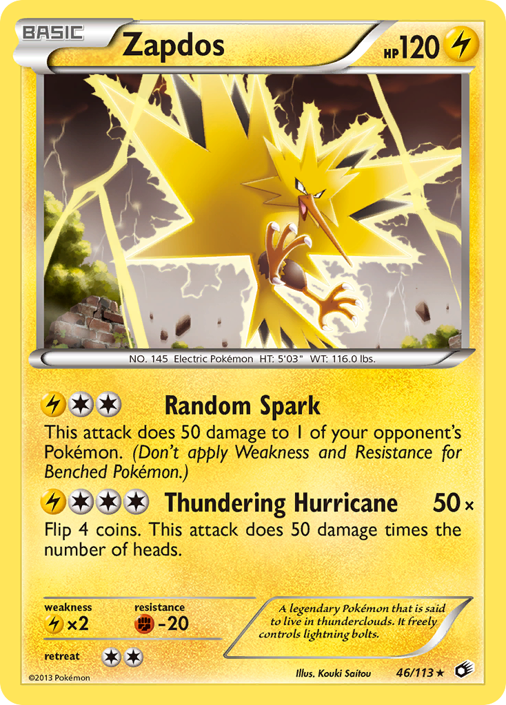 Zapdos (46/113) (Theme Deck Exclusive) [Black & White: Legendary Treasures] | GnG Games