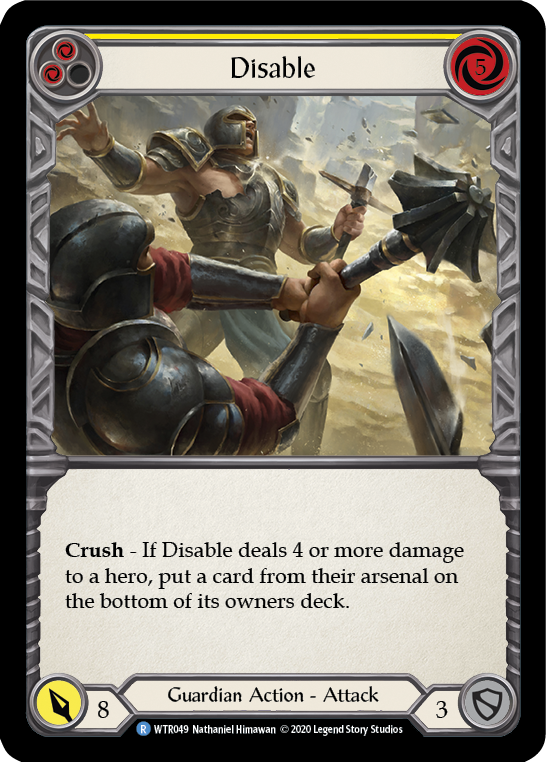 Disable (Yellow) [U-WTR049] (Welcome to Rathe Unlimited)  Unlimited Rainbow Foil | GnG Games