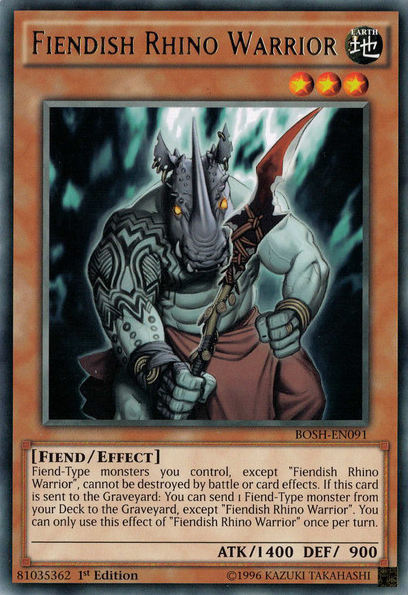 Fiendish Rhino Warrior [BOSH-EN091] Rare | GnG Games