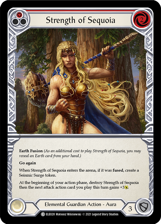 Strength of Sequoia (Red) [ELE028] (Tales of Aria)  1st Edition Rainbow Foil | GnG Games