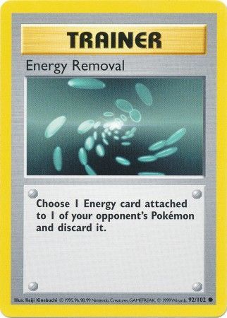 Energy Removal (92/102) [Base Set Shadowless Unlimited] | GnG Games