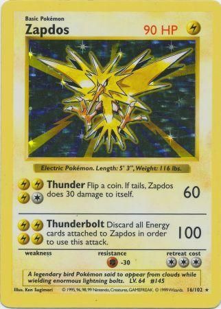 Zapdos (16/102) [Base Set Shadowless Unlimited] | GnG Games