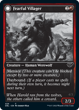 Fearful Villager // Fearsome Werewolf [Innistrad: Double Feature] | GnG Games