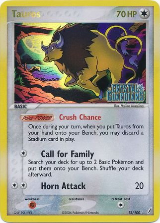 Tauros (12/100) (Stamped) [EX: Crystal Guardians] | GnG Games