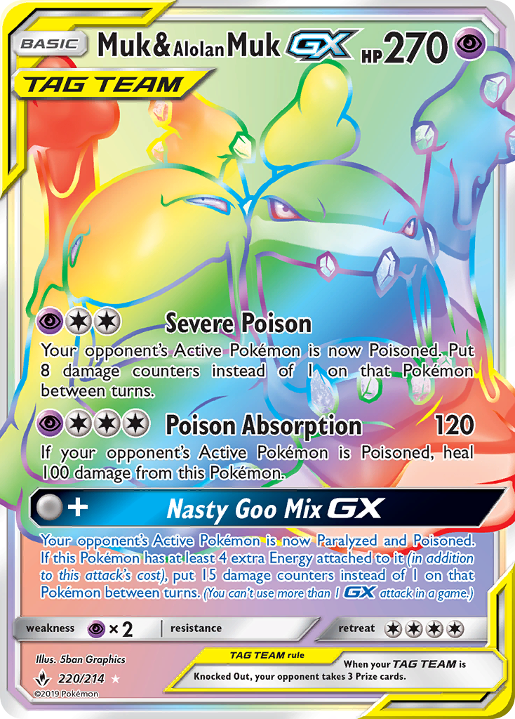 Muk & Alolan Muk GX (220/214) [Sun & Moon: Unbroken Bonds] | GnG Games