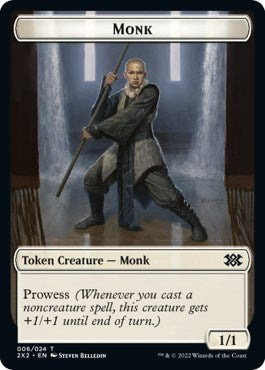 Wrenn and Six Emblem // Monk Double-sided Token [Double Masters 2022 Tokens] | GnG Games