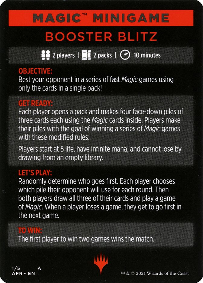 Booster Blitz (Magic Minigame) [Dungeons & Dragons: Adventures in the Forgotten Realms Minigame] | GnG Games