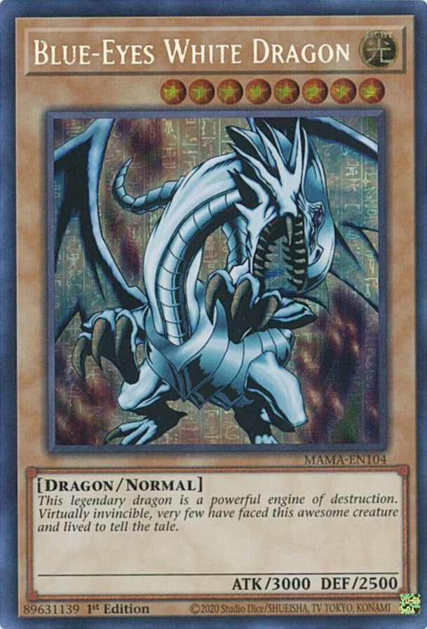 Blue-Eyes White Dragon [MAMA-EN104] Secret Pharaoh's Rare | GnG Games